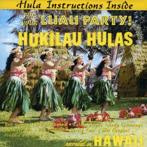 "CD cover featuring four hula dancers in traditional Hawaiian attire under palm trees."