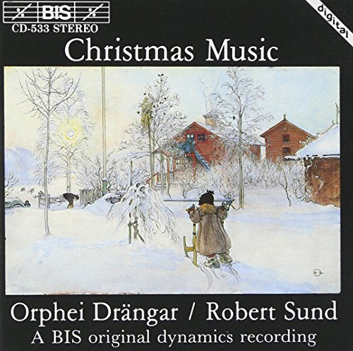 CD cover for “Christmas Music” featuring a snowy winter landscape painting.