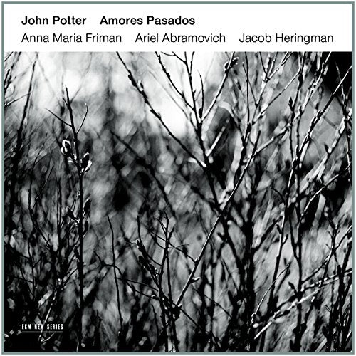 "Black and white CD cover with bare branches and artist names at the top."
