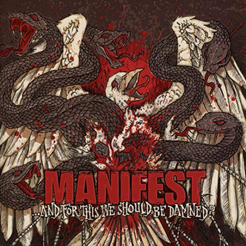 Dark illustration of snakes and wings with the album title "MANIFEST".