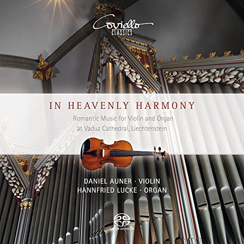 CD cover featuring a violin against an ornate organ pipe background.