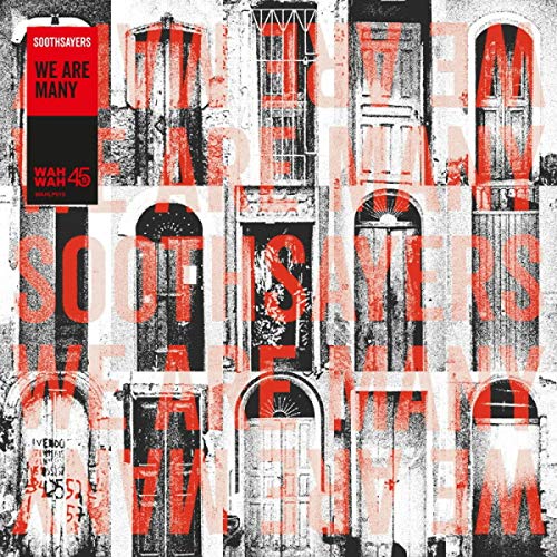CD cover with a collage of doorways in red and black and white.