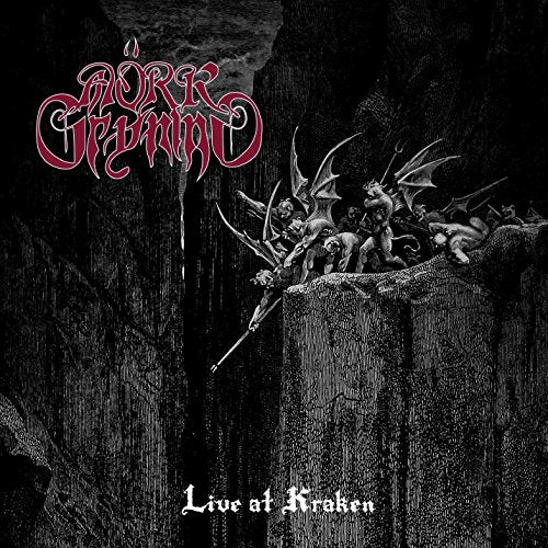 Black vinyl record and cover with dark, gothic artwork and red text.