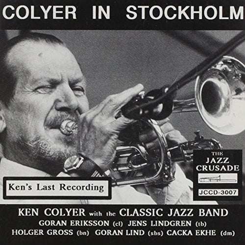 Black and white CD cover featuring a man playing a trumpet.