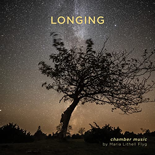 CD cover: starry night sky with silhouetted tree and text "Longing".