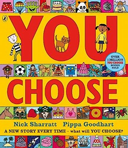 The image shows a children's book cover with a yellow background and red title.