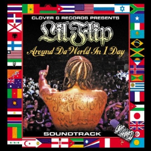 "Lil' Flip's 'Around Da World In 1 Day' CD cover featuring a man with braids and tattoos."