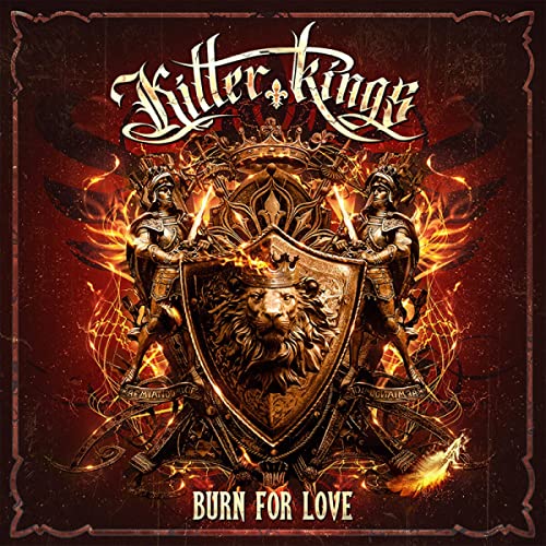 CD cover: ornate shield with lions, knights, and fiery details.