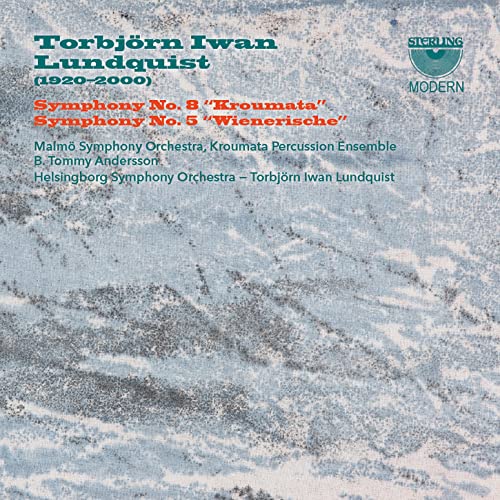 CD cover for Torbjörn Iwan Lundquist symphonies, abstract blue and orange design.