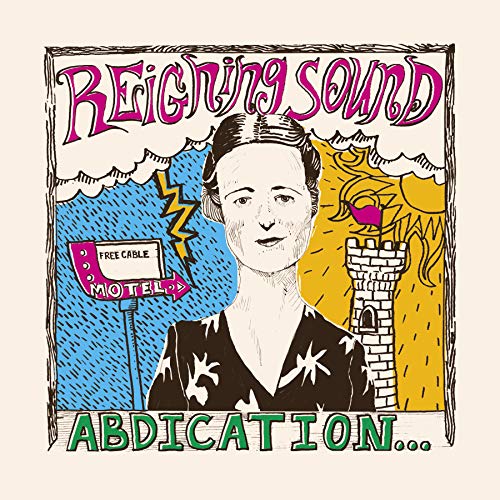 CD cover art: sketched portrait with castle, lightning, and motel sign.
