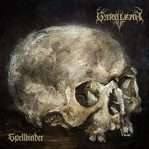 Painted human skull with band logo and album title "Spellbinder".