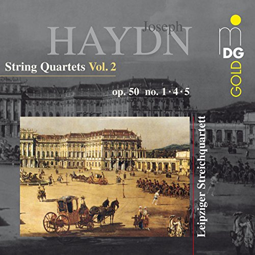 "CD cover with Haydn's name, featuring a vintage painting of a horse-drawn carriage."