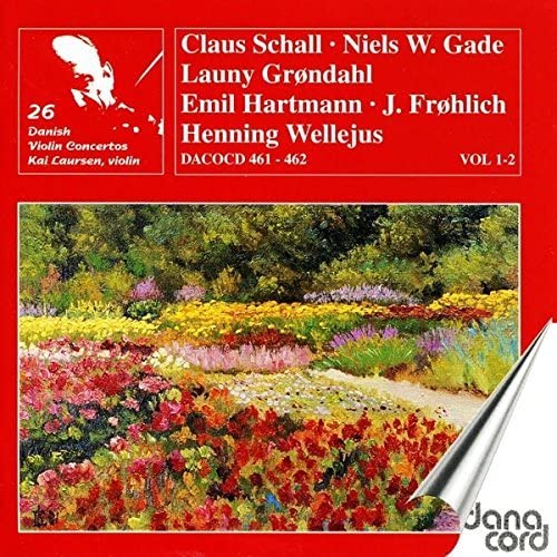 CD cover: red background with floral painting and composer names.