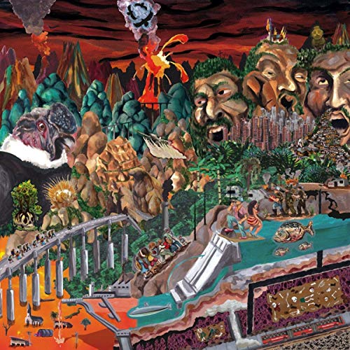 CD album cover art featuring a surreal, fantastical landscape with various creatures and structures.