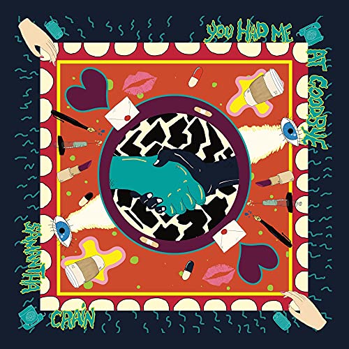 CD cover art: illustrated hands, hearts, pills, and a zebra-striped circle.