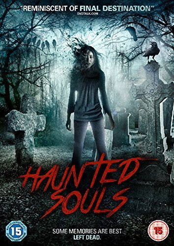 DVD cover for “Haunted Souls” featuring a woman in a graveyard.