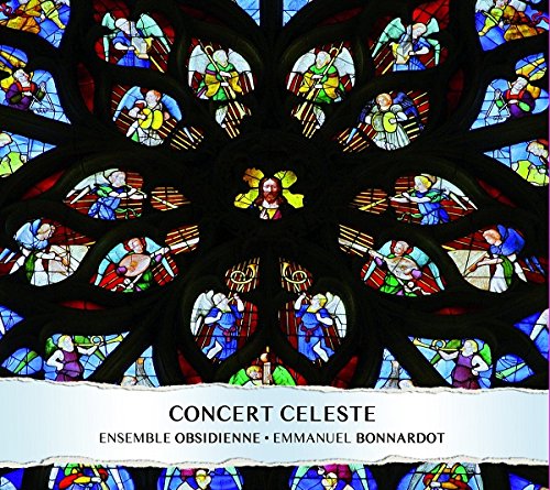 CD cover featuring a colorful rose window with religious figures.