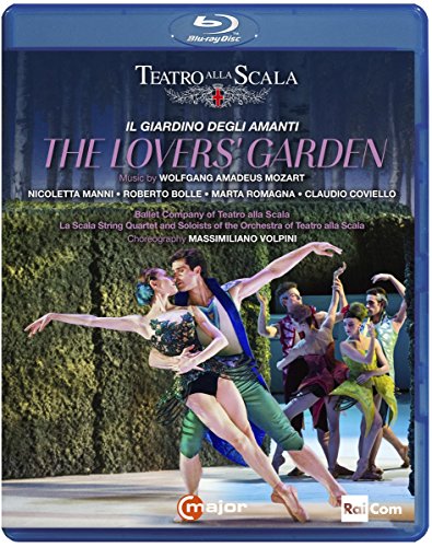 Blue-ray case cover for "The Lovers' Garden" ballet, featuring dancers in colorful costumes.