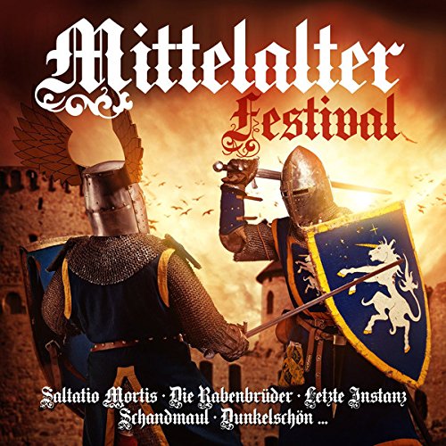 CD cover for "Mittelalter Festival" featuring knights in armor and a shield.