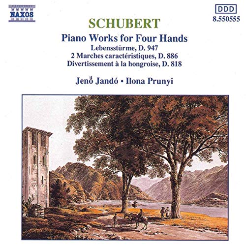 CD cover for Schubert piano works featuring a landscape painting.