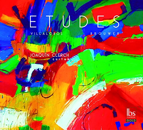 CD cover with abstract colorful paint strokes and white text: “ETUDES”.