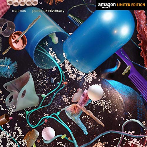 Matmos "Plastic Anniversary" vinyl album cover with colorful plastic objects.