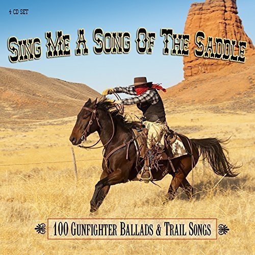 "CD cover featuring a cowboy on a running horse in a desert landscape."