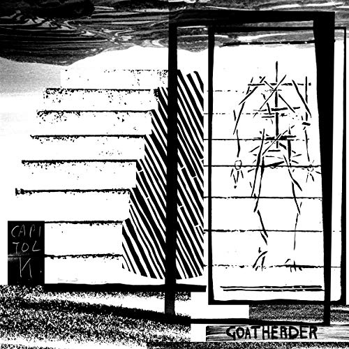 Black and white abstract album cover for Capitol Kās āGoatherderā vinyl.