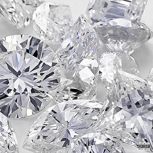 The alt text for the image is: "Album cover featuring multiple sparkling diamonds on a white background."