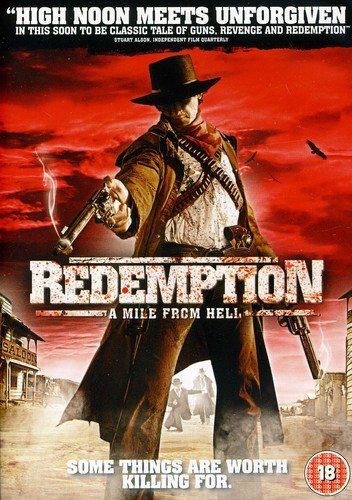 DVD cover for "Redemption" featuring a cowboy with guns drawn.