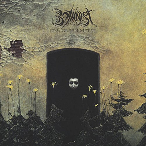 CD cover with dark doorway, pale face, and yellow wildflowers.