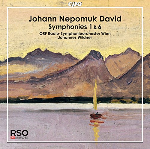 CD cover featuring a painting of a boat on a lake with mountains.