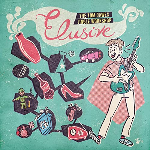 CD cover for "Elusive" by Tom Dawes, featuring cartoon illustrations.