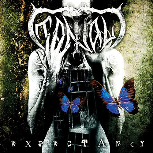 CD cover for "Expectancy" by Tantal, featuring a distorted figure and butterflies.