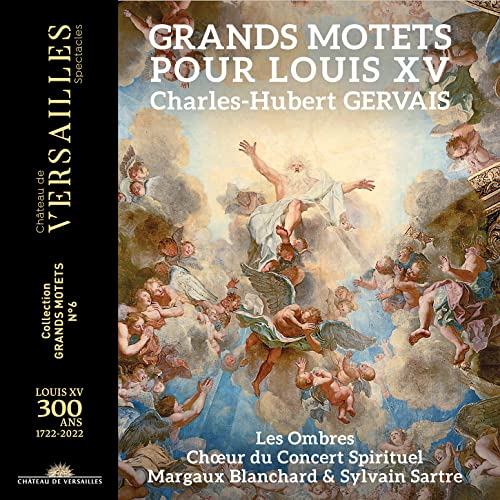 CD cover: Baroque painting of angels, title "Grands Motets pour Louis XV".