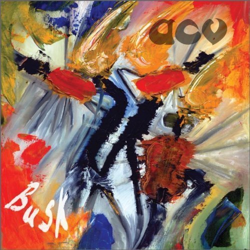"Album cover with abstract painting and text 'ACV' and 'Busk' in white."
