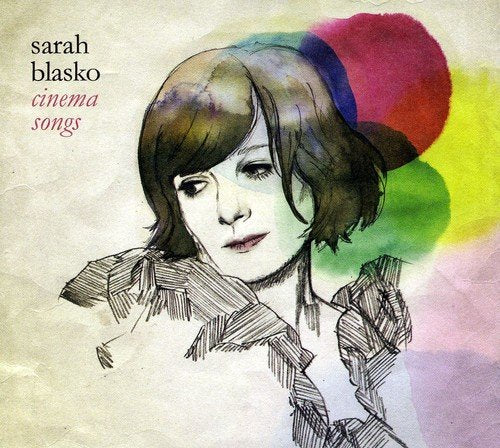 "Album cover with sketch of a woman and multicolored circles in the background."