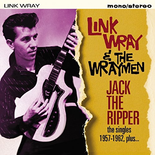 Album cover featuring Link Wray holding a guitar, with torn yellow background and text.