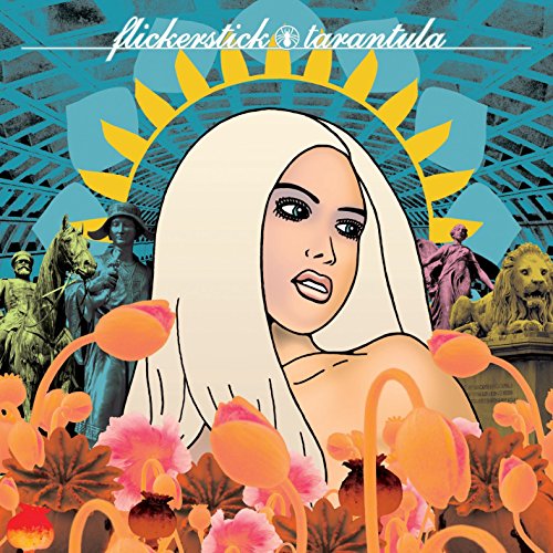CD cover: illustration of a woman with statues and orange flowers.