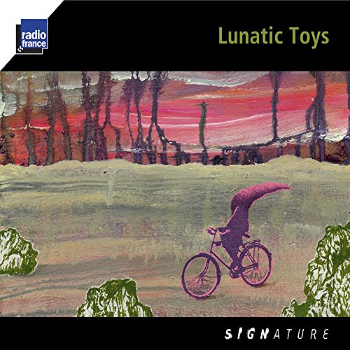 CD cover: painted landscape with a figure riding a bicycle.