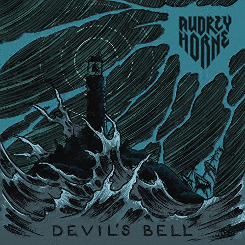 Audrey Horne's "Devil's Bell" CD cover: dark, swirling waves and a lighthouse.