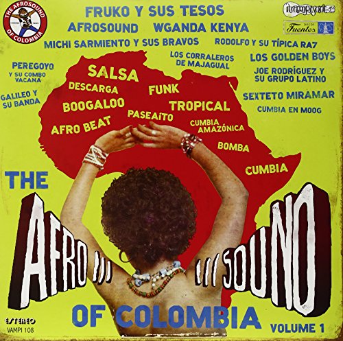 Vintage vinyl album cover featuring a woman and map of Colombia.