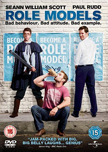 "Role Models" DVD cover featuring three men posing in front of a brick wall.