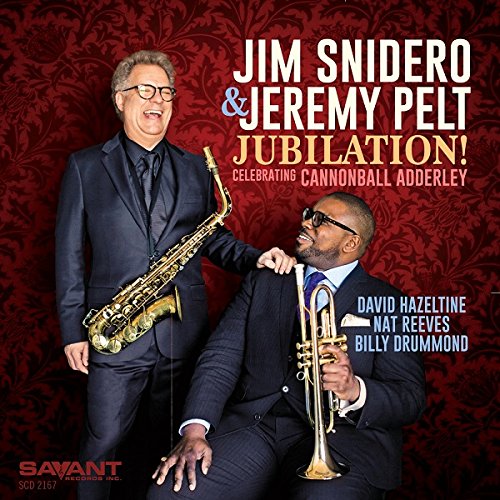 CD cover featuring two men in suits holding jazz instruments against a red floral background.