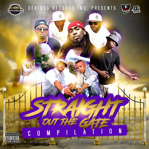 CD cover for “Straight Out The Gate” compilation album featuring hip-hop artists.