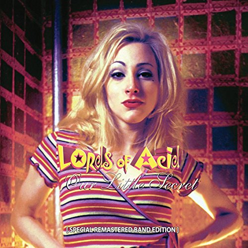 Album cover featuring a blonde woman in a striped shirt, with text overlay.