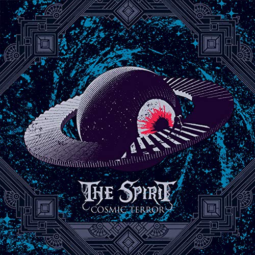 Surreal eye image with stairs, geometric border, and album title “The Spirit”.