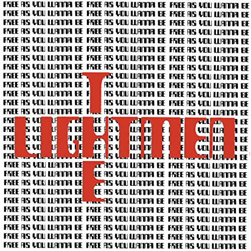 CD cover with repeating text "Free As You Wanna Be" and red "Lightmen Plus One" logo.