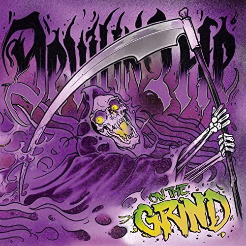 Purple album cover featuring a skeletal grim reaper with a scythe.