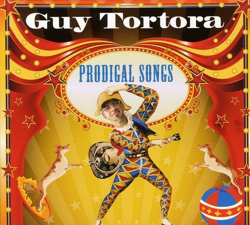 "Album cover featuring a man in a colorful costume with circus-themed background and graphics."